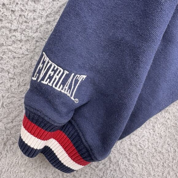 Everlast Hoodie Mens Medium Blue Boxing Sweatshirt USA American Retro Y2K Zip Up - Picture 11 of 16